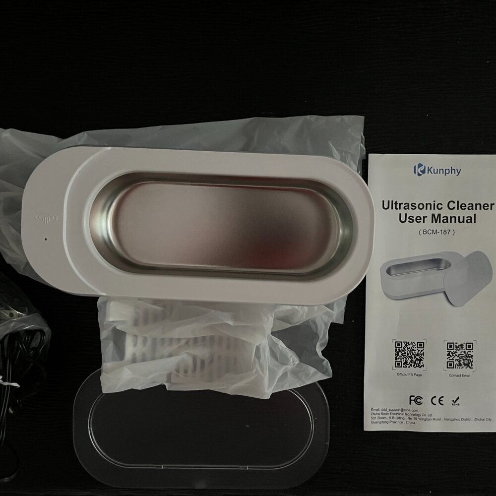 Cleaner Machine "Ultrasonic"  jewelry, coins plus eyeglasses-White-lightweight